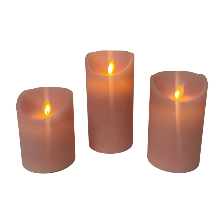Velas LED rosas - juego de 3