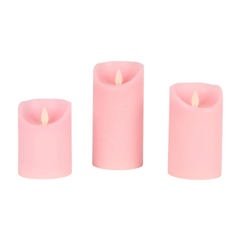 Velas LED rosas - juego de 3
