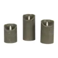 Velas LED de cera - verde - juego de 3