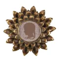Fotolijst 10x10 cm - goud - kunsthars - rond - staand