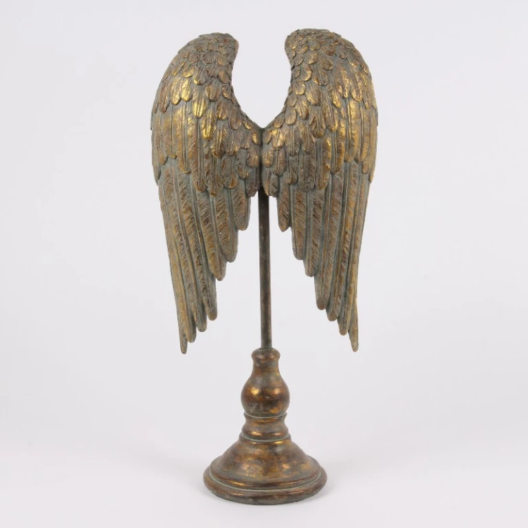 Alas sobre base - dorado - 51 cm - resina artística
