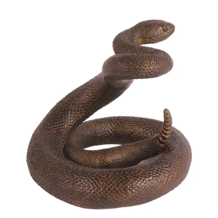 Escultura de serpiente - marrón - 21 cm