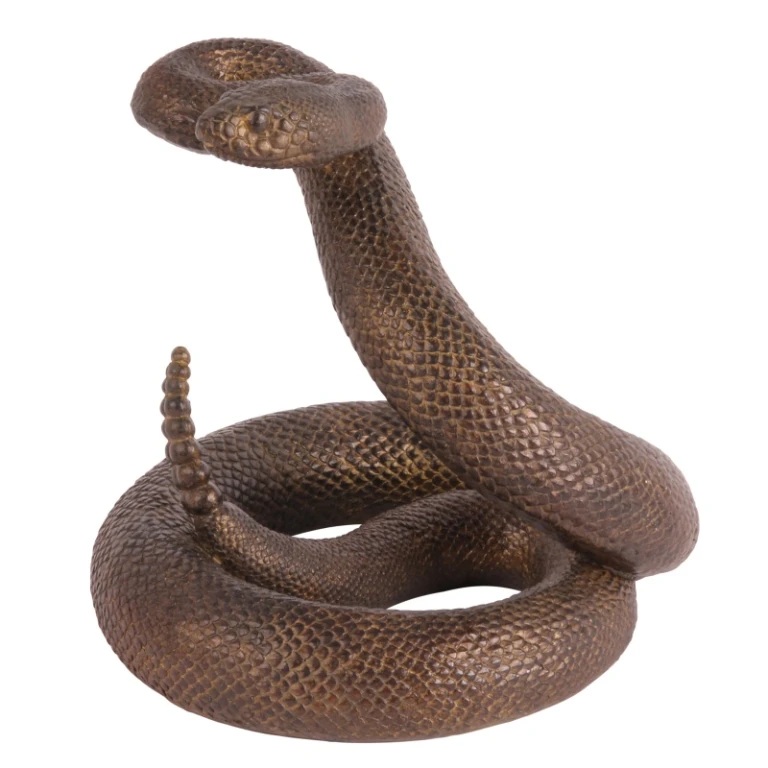 Escultura de serpiente - marrón - 21 cm