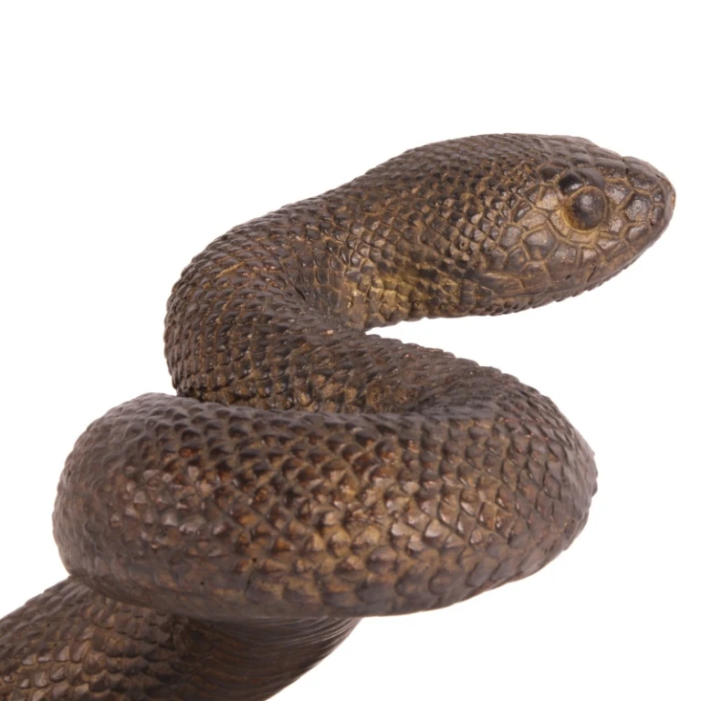 Escultura de serpiente - marrón - 21 cm