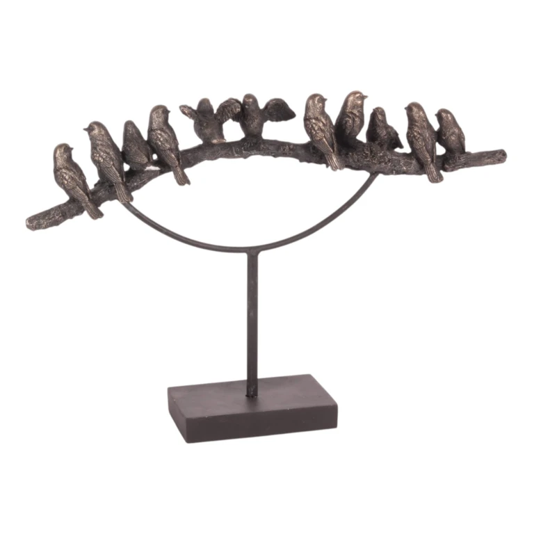 Escultura de animales aves - dorado - 30 cm