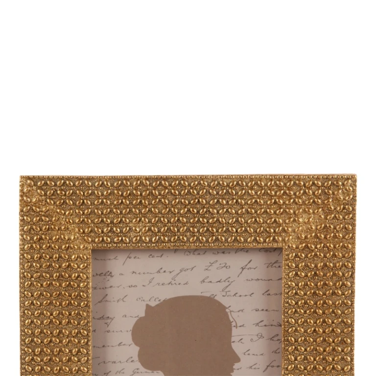 Marco de fotos 13x18 cm - dorado - resina sintética - rectangular - vertical/horizontal