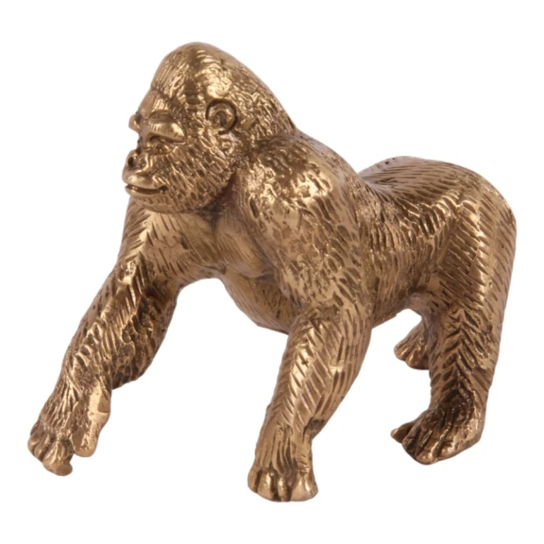 Escultura de gorila - latón - 11,5 cm