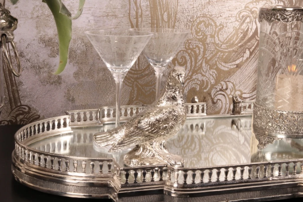 Paloma de latón - plata - 15 cm