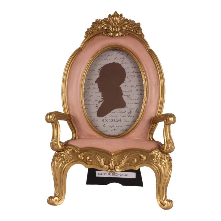 Marco de foto Silla - 9x13 cm - rosa - resina sintética - de pie