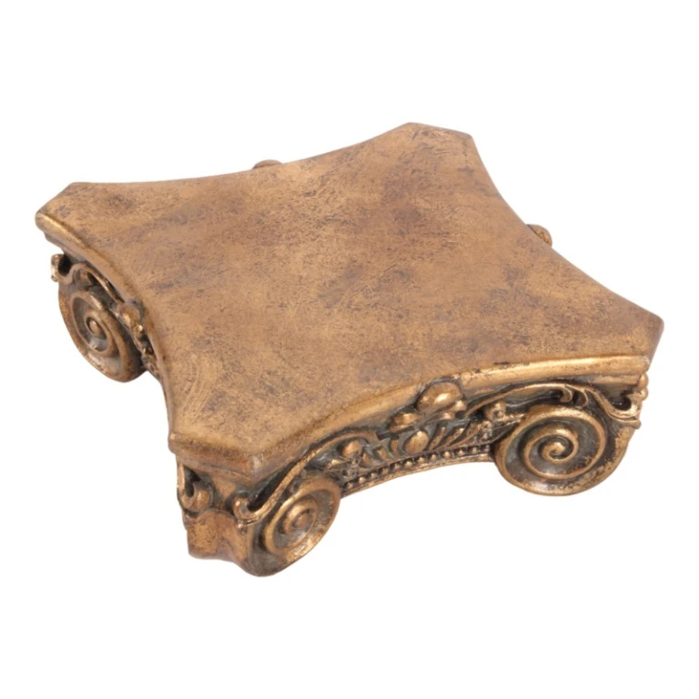 Base decorativa de 21 cm - dorada - resina sintética