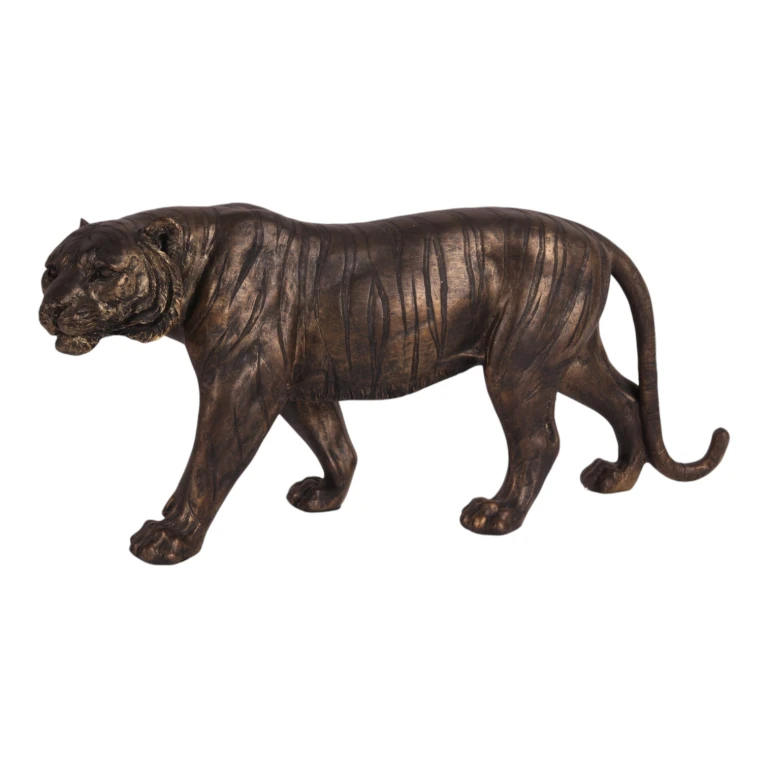 Escultura de tigre - dorado - 53 cm