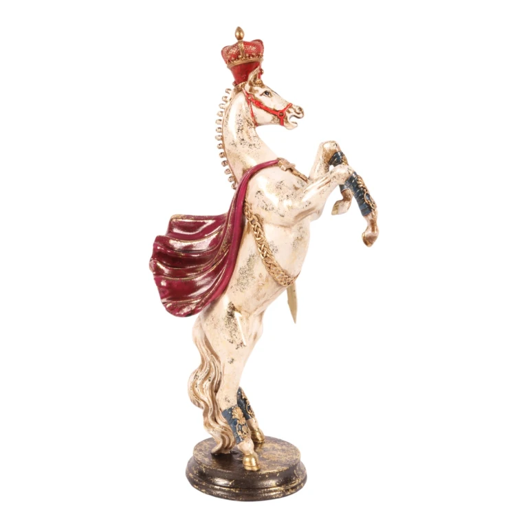 Escultura de caballo - Rojo/Blanco - 40 cm