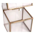 Sieradendoos 10x10x13 cm - goud - messing en glas