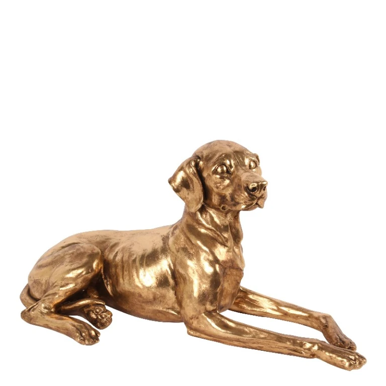 Escultura de perro - dorado - 75 cm