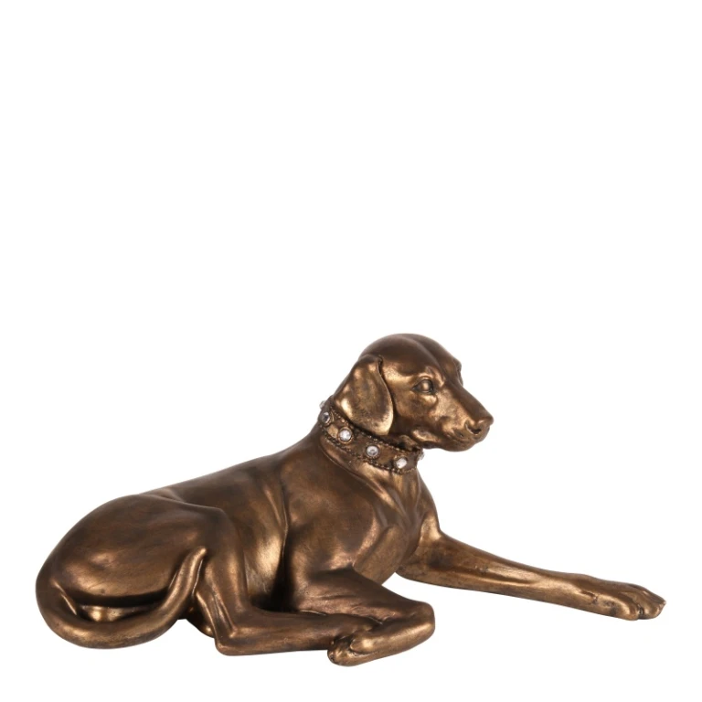 Escultura de perro - dorado - 30 cm - 1 pieza