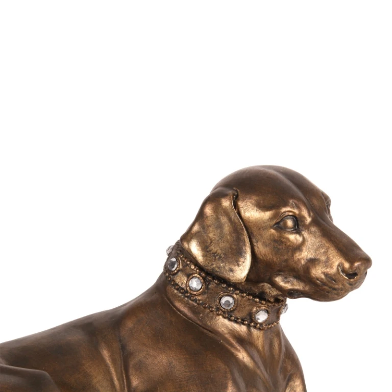 Escultura de perro - dorado - 30 cm - 1 pieza