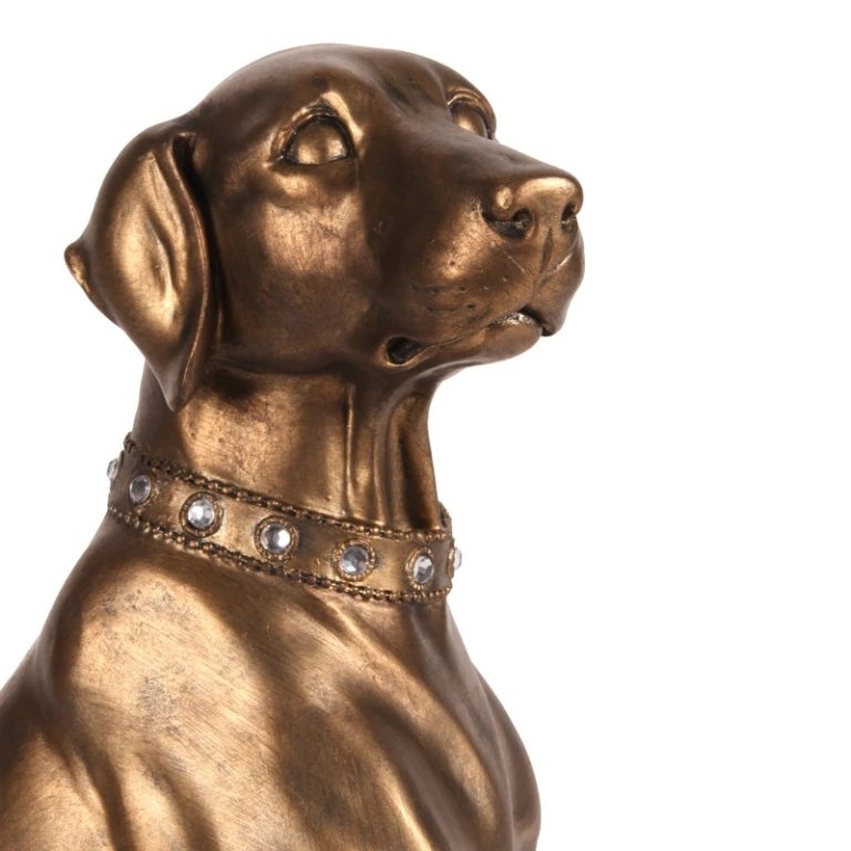 Escultura de perro Weimaraner - dorado - 39 cm