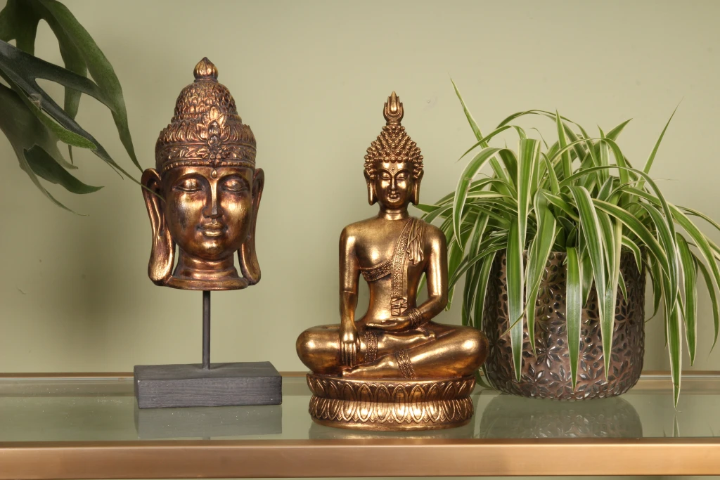 Busto de Buda - dorado - 36,5 cm