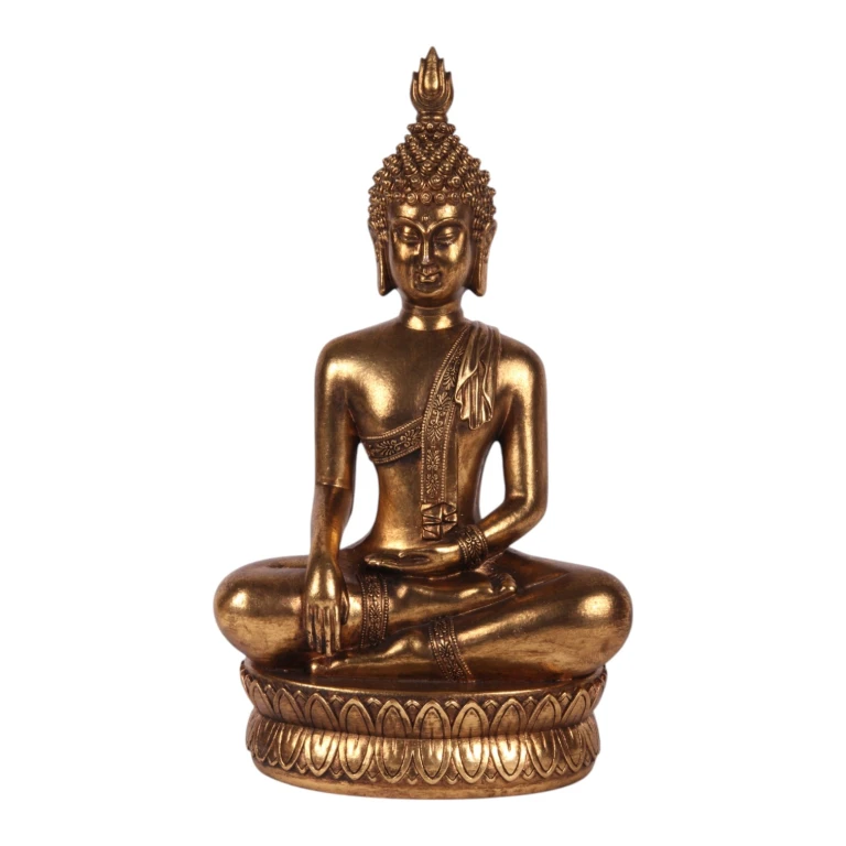 Estatua de Buda - dorado - 33 cm - resina artística
