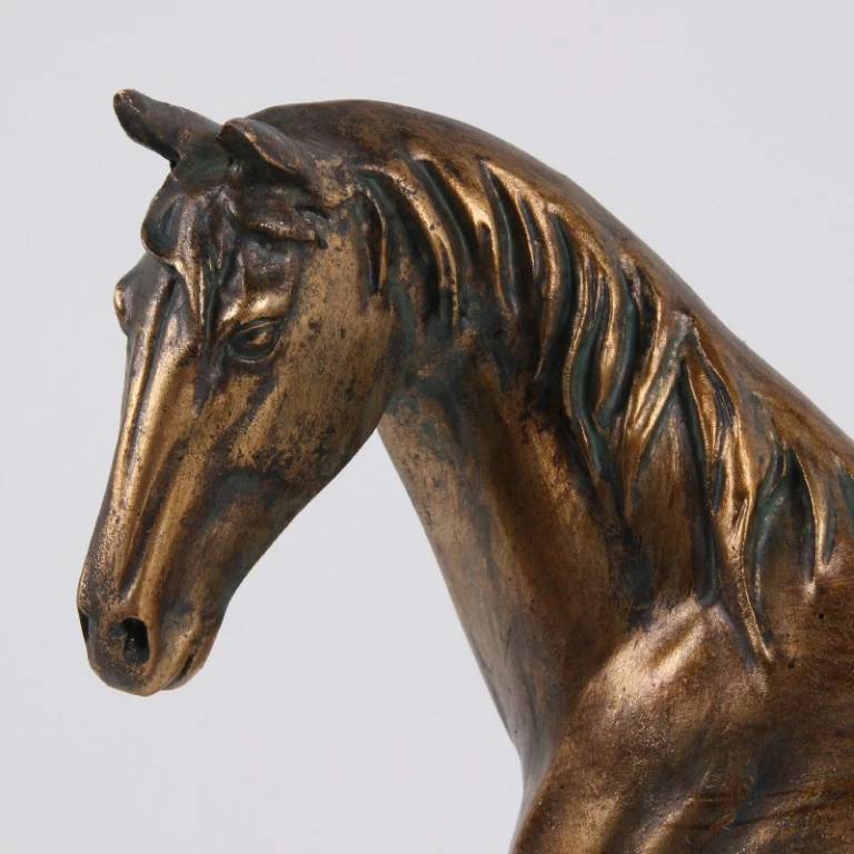 Escultura de caballo - dorado - 28 cm