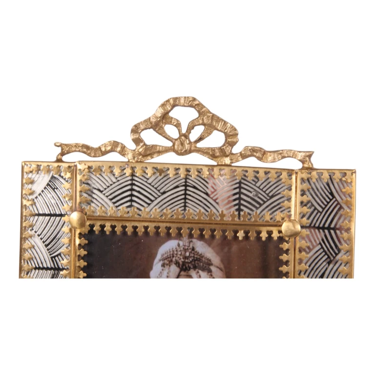 Marco de fotos 10x15 cm - dorado - latón - de pie