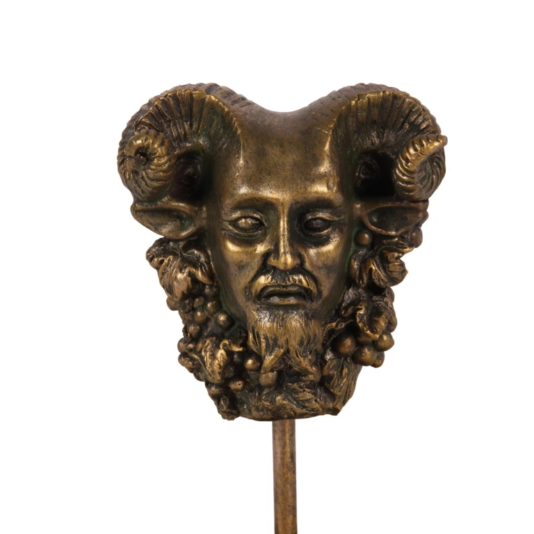 Figurilla de Baco con cúpula de cristal - dorado - 23 cm - resina artística