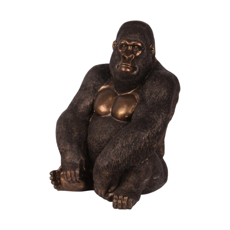 Escultura de gorila - dorado - 61 cm