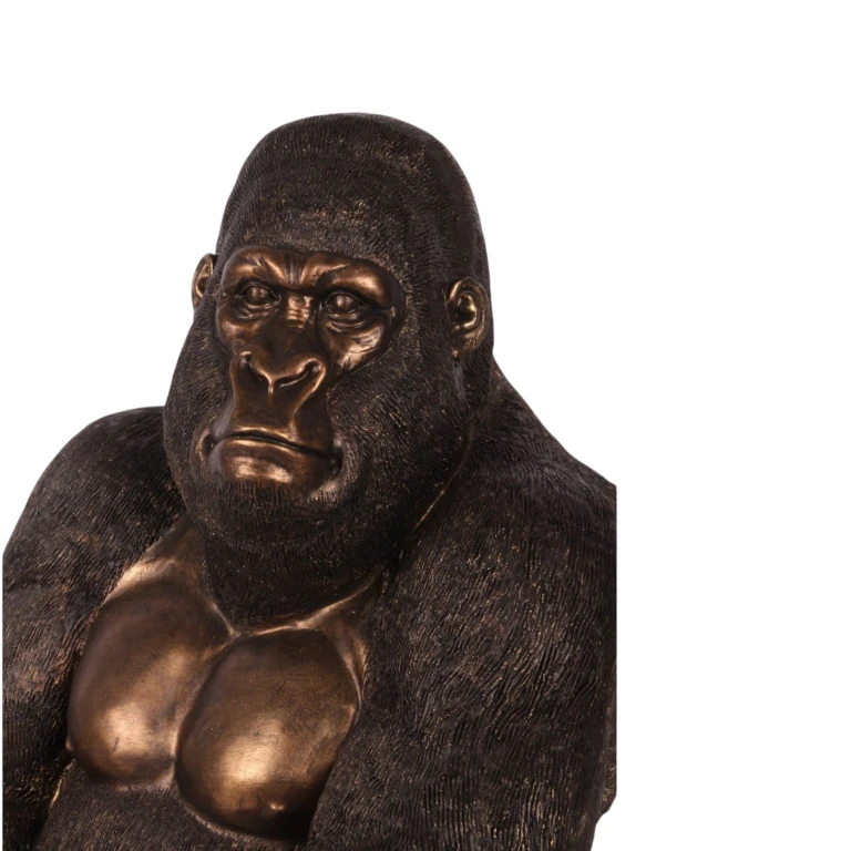Escultura de gorila - dorado - 61 cm
