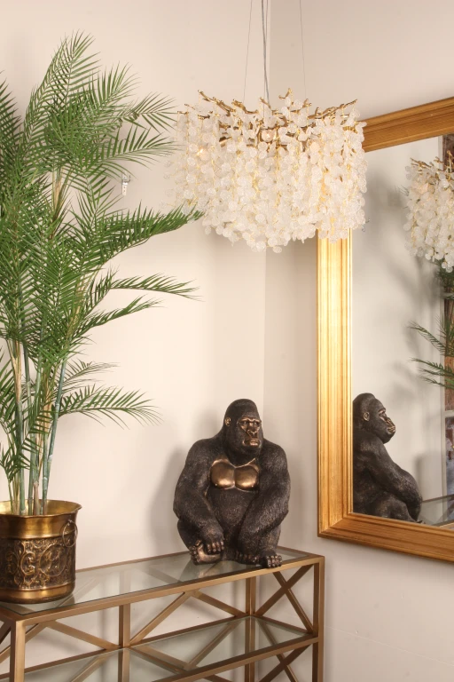 Escultura de gorila - dorado - 61 cm