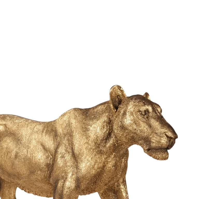 Escultura de leona - dorada - 124 cm