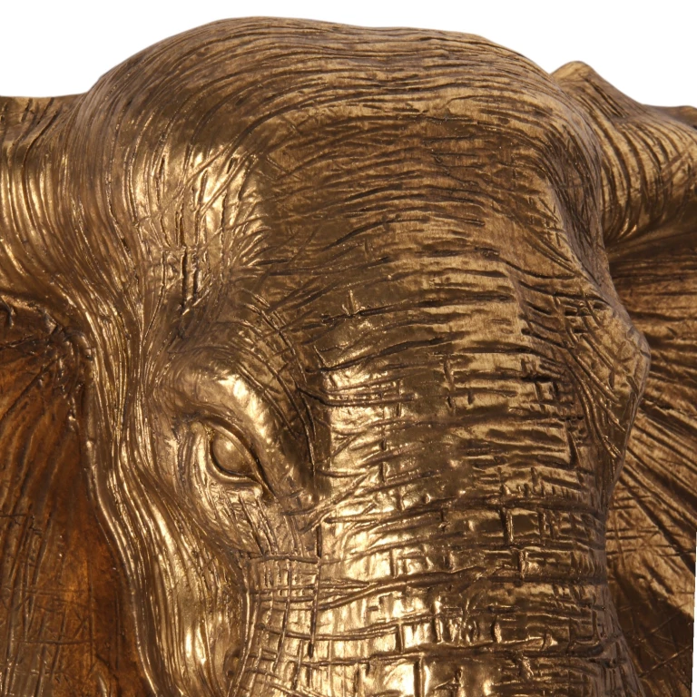 Adorno de pared Elefante - dorado - 23 cm - resina artística