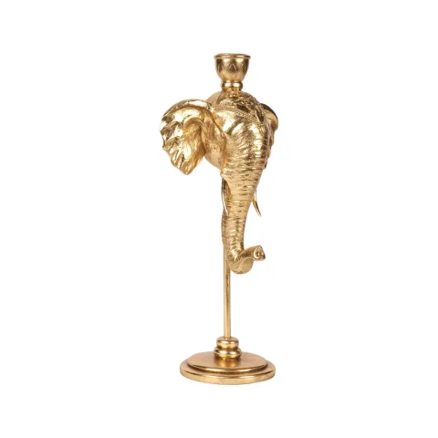 Kandelaar Olifant - 35,5 cm - goud - kunsthars