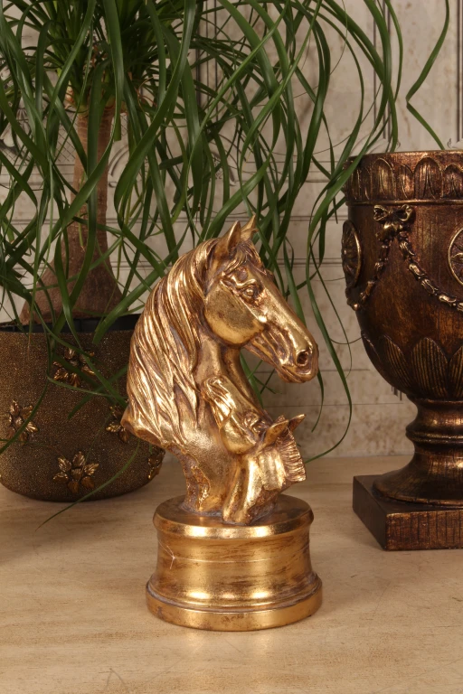Cabezales de caballo dorados - 26,5 cm - 1 pieza