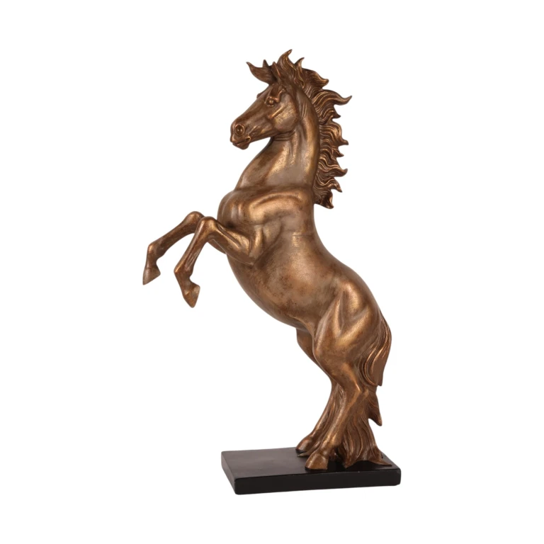 Escultura de caballo color bronce - 43,5 cm