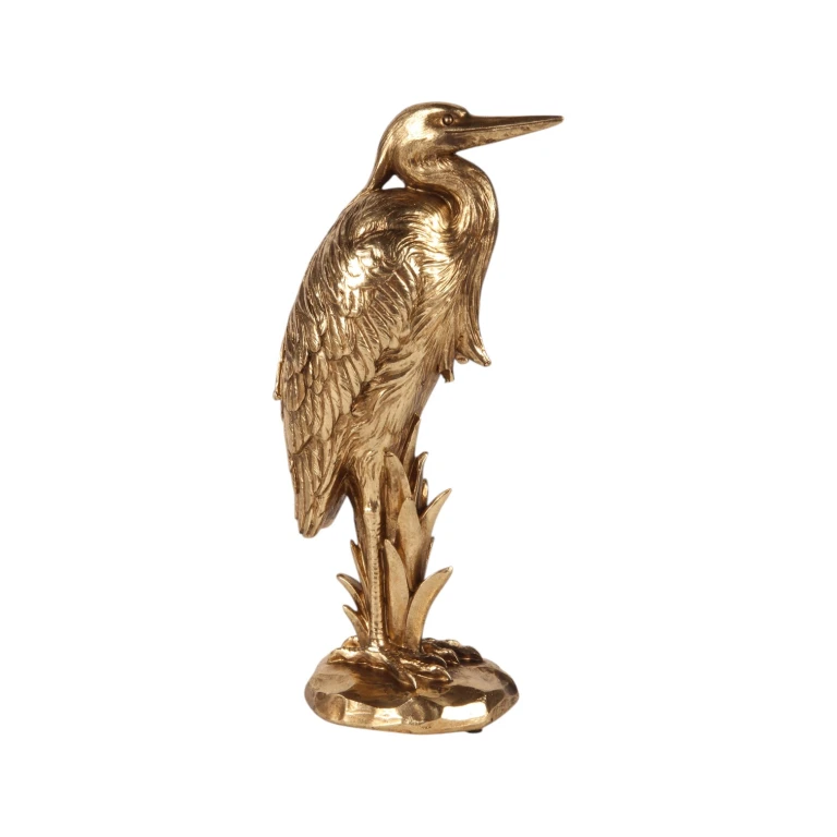 Escultura de garza dorada - 24,5 cm - 1 pieza