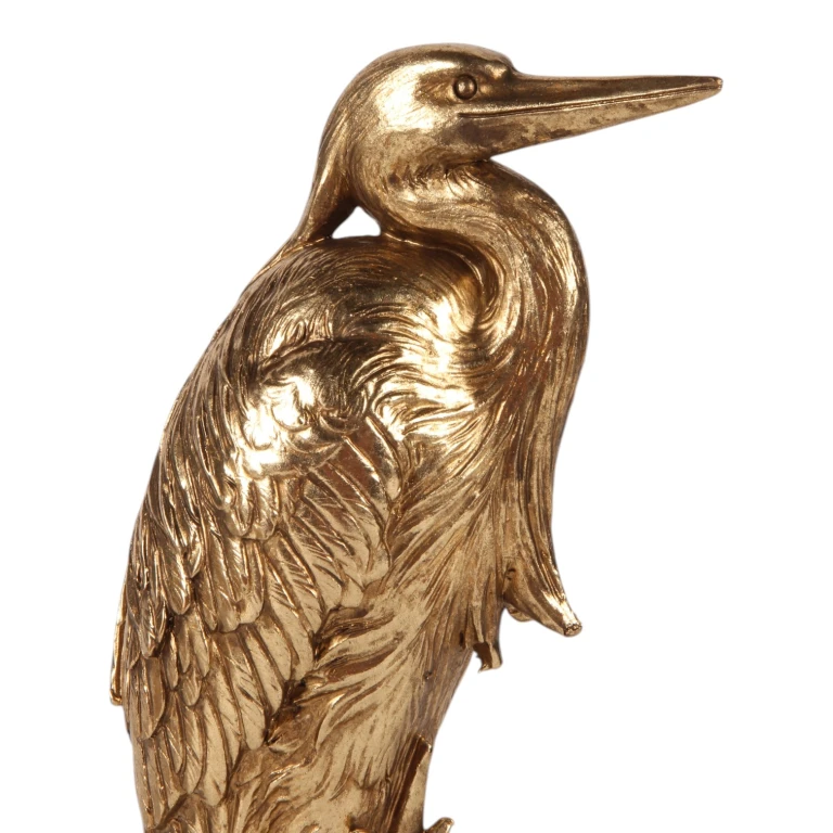 Escultura de garza dorada - 24,5 cm - 1 pieza
