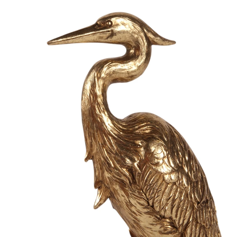 Escultura de garza dorada - 28 cm - 1 pieza
