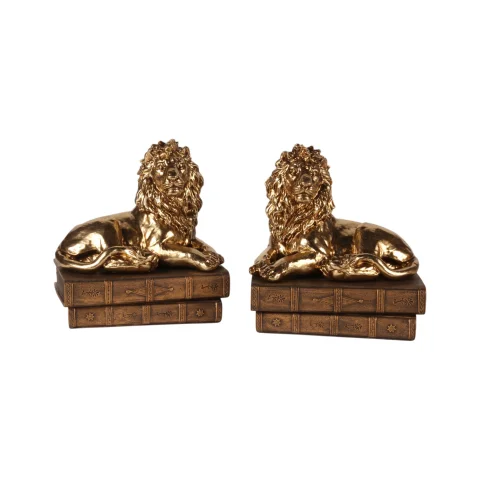 Leeuwenbeeld goud - 21 cm