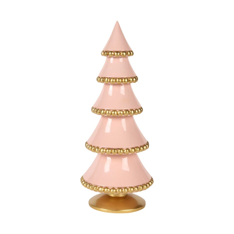 Árbol de Navidad miniatura - rosa - 32 cm - resina artística