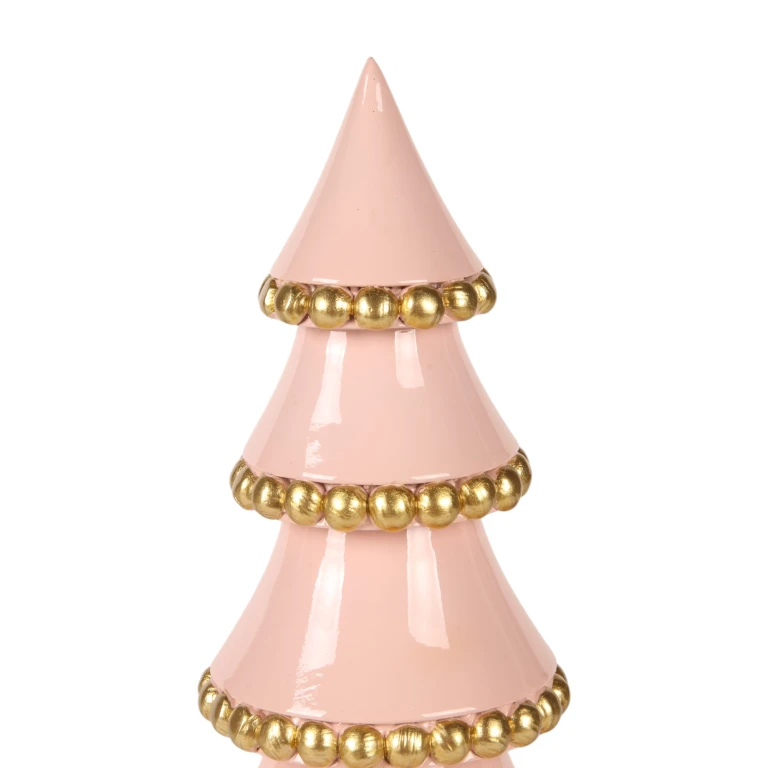 Árbol de Navidad miniatura - rosa - 32 cm - resina artística