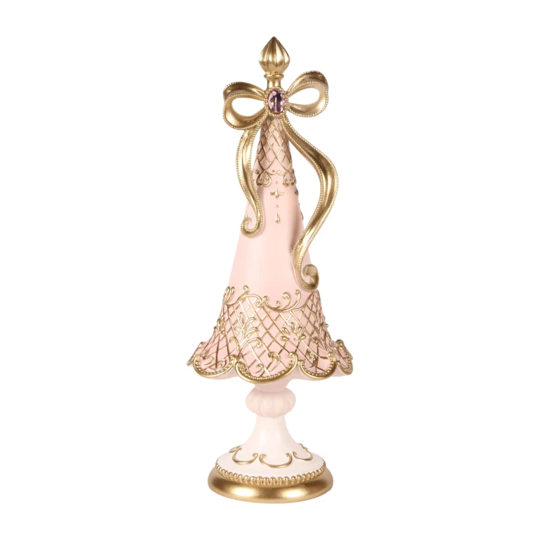 Árbol de Navidad miniatura - rosa - 35,5 cm - resina sintética