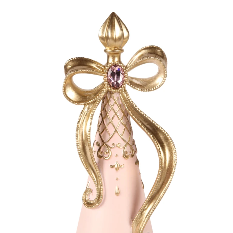 Árbol de Navidad miniatura - rosa - 35,5 cm - resina sintética