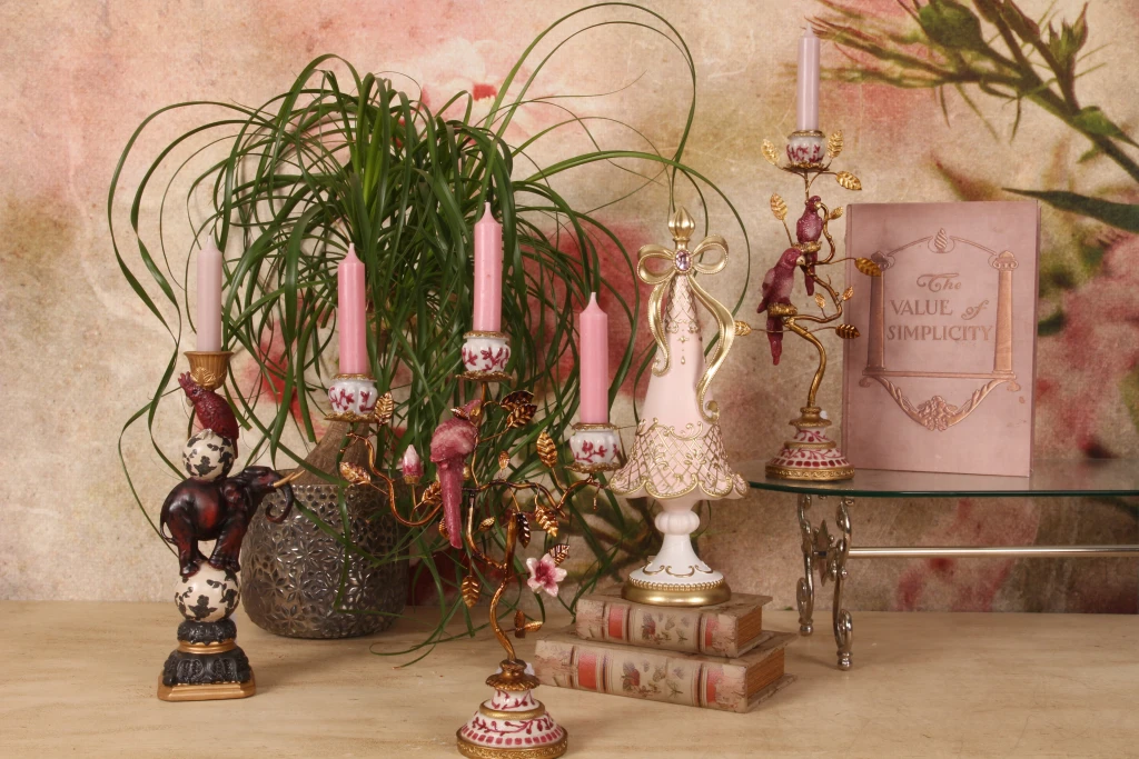 Árbol de Navidad miniatura - rosa - 35,5 cm - resina sintética
