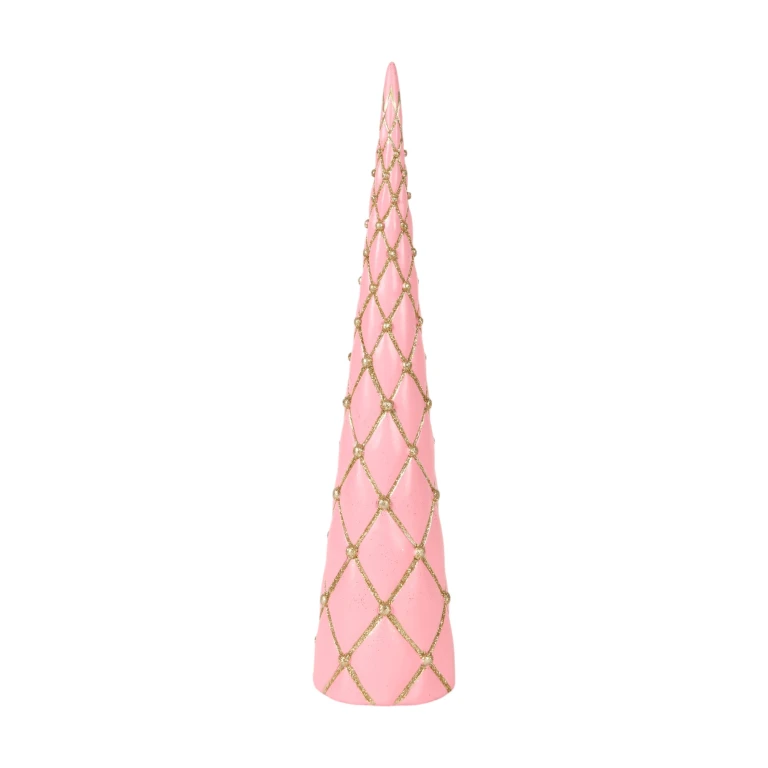 Mini árbol de Navidad - rosa - 35,5 cm - resina artística