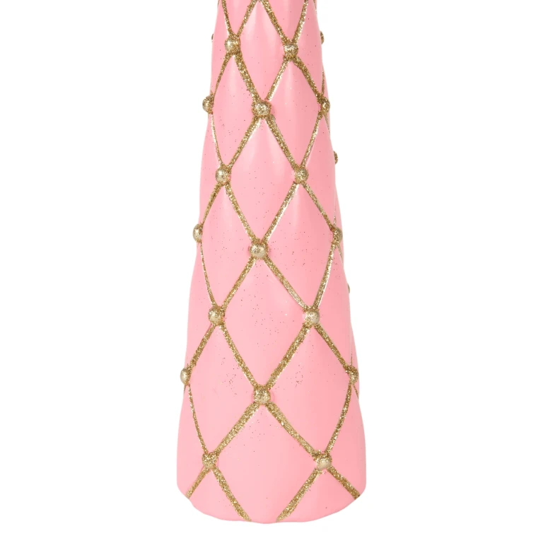 Mini árbol de Navidad - rosa - 35,5 cm - resina artística