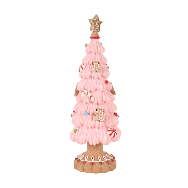 Árbol de Navidad miniatura - rosa - 31,5 cm - resina sintética