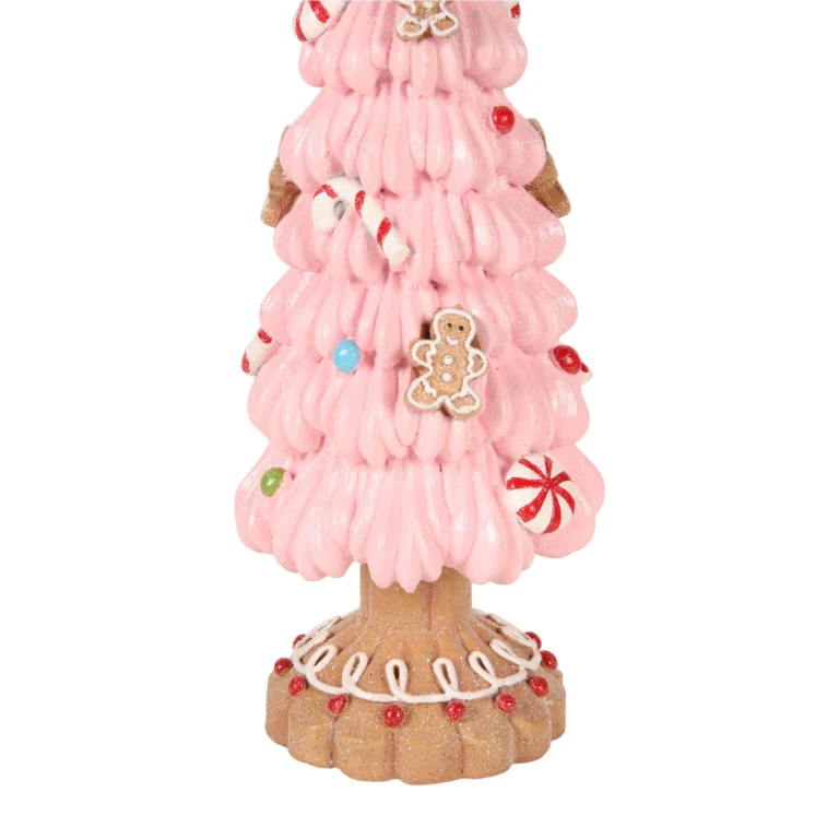 Árbol de Navidad miniatura - rosa - 31,5 cm - resina sintética