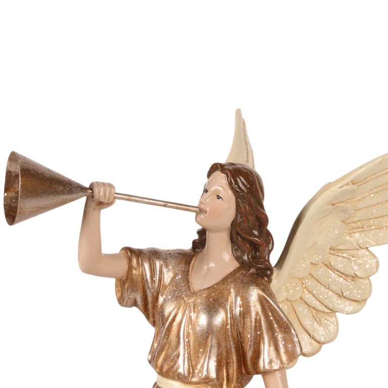 Ángel de figura - beige - 41 cm - resina artística