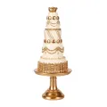 Decoratietaart - wit/creme met goud - 47 cm - kunsthars