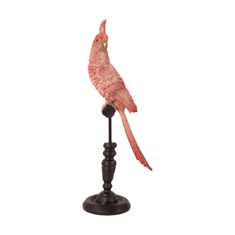 Loro sobre bastón - rosa - 35 cm